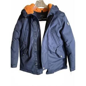 Boys Ralph Lauren Navy Puffer Jacket with Orange Lining